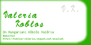 valeria koblos business card