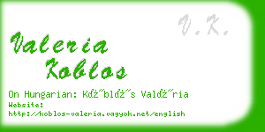 valeria koblos business card